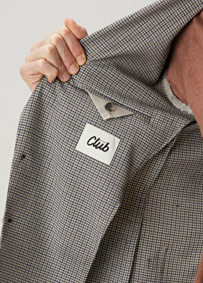 Beymen Club Lacivert Bej Mikro Desenli Yün Ceket - 8