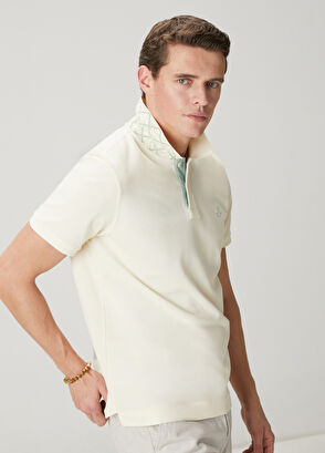 Beymen Club Krem Comfort Fit Yaka Altı Baskılı Polo T-shirt - 5