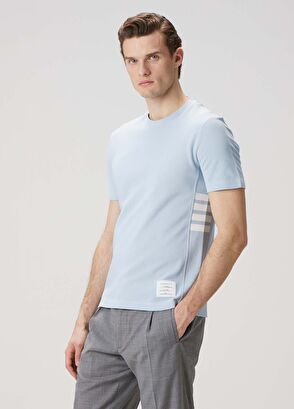 Thom Browne Açık Mavi Şerit Detaylı T-shirt - 3