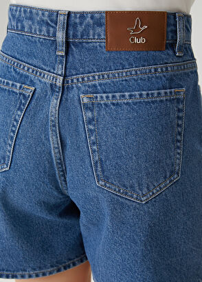 Beymen Club Blue Wash Basic Denim Shorts - 5