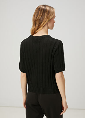 Beymen Club Black Short Sleeve Sweater - 5