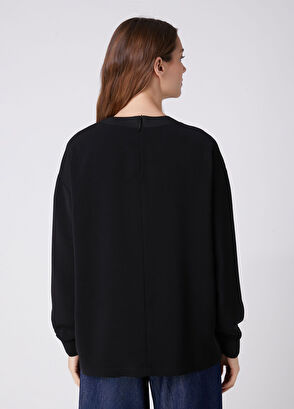 Beymen Club Black Embellished Logo Crepe Blouse - 5