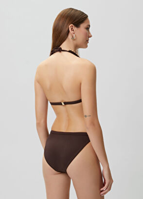 Beymen Club Triangle bikini top with brown hoop chain - 6