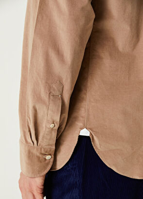 Luigi Borrelli Bej Kadife Gömlek - 6