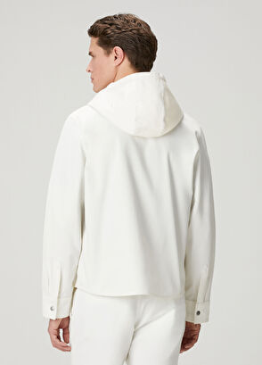 Beymen Club Beyaz Kapüşonlu Dış Gömlek - 5