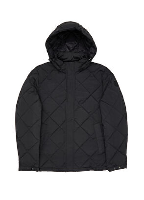 Beymen Club Siyah Kapüşonlu Kapitone Dikişli Mont - 13