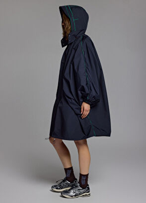 Loft Navy Kapüşonlu Kadın Yağmurluk - Görsel 6