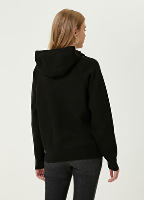 Beymen Club Siyah Kapüşonlu Metal Logolu Kazak - 6