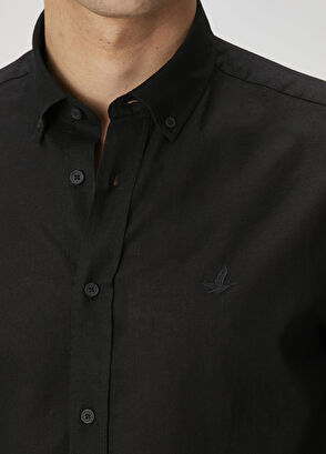Beymen Club Comfort Fit Black Linen Shirt - 5