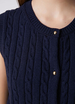 Beymen Club Navy Blue Knitted Wool Vest - 9