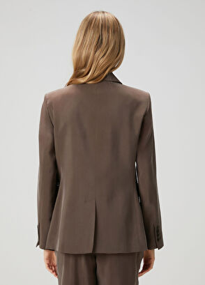 Beymen Club Kahverengi Kruvaze Cupro Blazer - 5