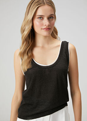 Beymen Club Antrasit Biyeli Keten Karışımlı Atlet - 3