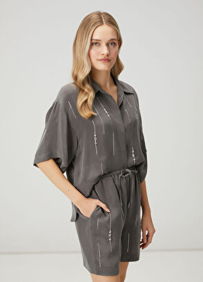 Beymen Club Anthracite Stone Cupro Shirt - 4