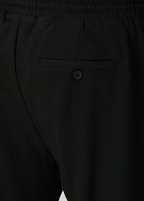 Siyah Beli Kordonlu Pantolon - Görsel 6