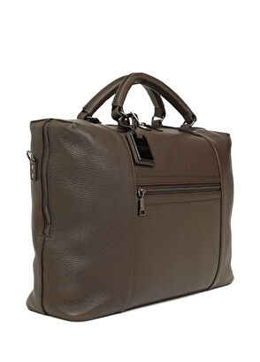 Kahverengi Erkek Deri Laptop Çantası - Görsel 4