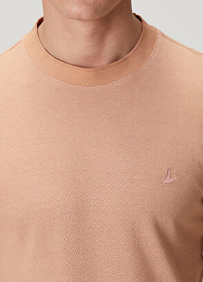 Beymen Club Beige Relax Fit Cotton Linen Piqué T-shirt - 7