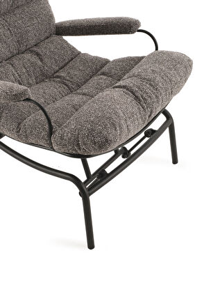 Sürton Yeke Antrasit Siyah Puflu Sallanır Tv Koltuğu - 3