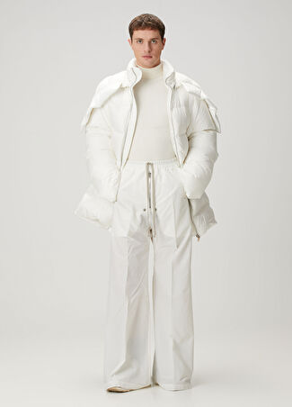 Rick Owens X Moncler Erkek Beyaz Beli Kordonlu Pantolon S