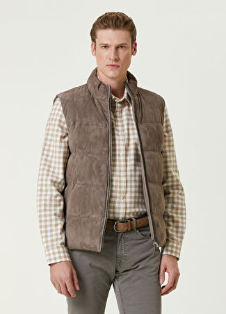 Beymen Collection Collection Erkek Vizon Puffer Süet Yelek Bej 50