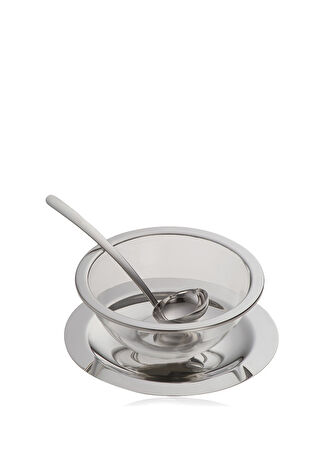 Riva Silver Gümüş Rengi Kaplama Cam Sosluk Gri -1