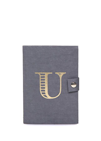Aa Paper&co Harf Baskılı Çıtçıtlı Defter Gri -1