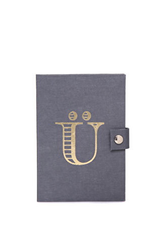 Aa Paper&co Harf Baskılı Çıtçıtlı Defter Gri -1
