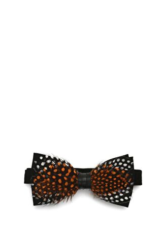 Genius-bowtie Erkek Siyah Kuş Tüyü Detaylı Süet Papyon