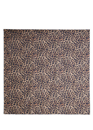 Beymen Club Kadın Leopar Desenli 140x140 Cm Şal Kahverengi -1