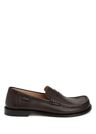 Loewe Erkek Koyu Kahverengi Deri Loafer 44 -1