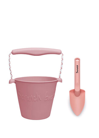 Scrunch Çocuk Silikon Pembe Plaj Kova Kürek Seti - 1