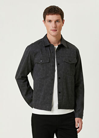 Network Erkek Siyah Desenli Denim Mont Xs