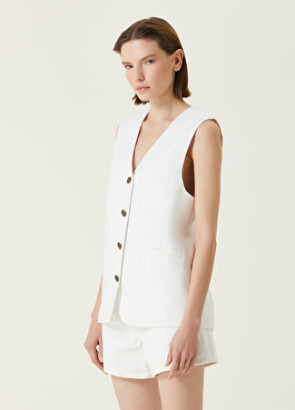 Rag&bone Kadın Charlotte Beyaz Keten Yelek M