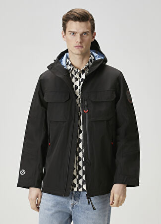 Scotch & Soda Erkek Amsterdam Proof Camp Tech Siyah Kapüşonlu Mont Xxl -1