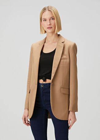 Michael Michael Kors Michael Kors Kadın Camel Boyfriend Blazer Kahverengi 4 Us