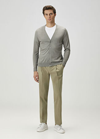 Collection Erkek Haki Pilili Chino Pantolon 46
