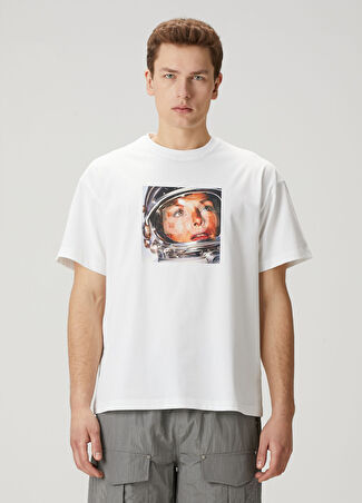 Boy London Erkek Astro Lady Beyaz Baskılı T-Shirt Xs