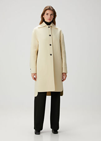 Jil Sander Kadın Bej Yün Kaban 34 It