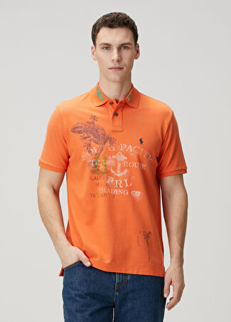 Polo Ralph Lauren Erkek Turuncu Yaka T-Shirt S