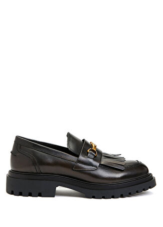 Divarese Kadın Deri Loafer Kahverengi 39