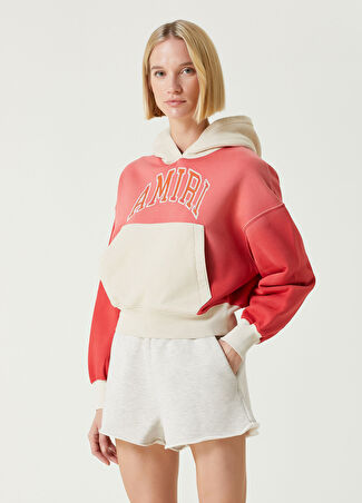 Amiri Kadın Pembe Kapüşonlu Logo Detaylı Sweatshirt S