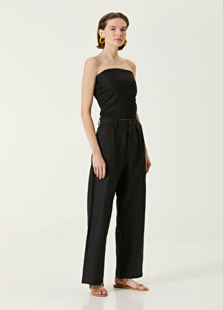 Faithfull Kadın Siyah Wide Leg Keten Pantolon S