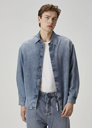 Darkpark Erkek Keanu Mavi Denim Gömlek S