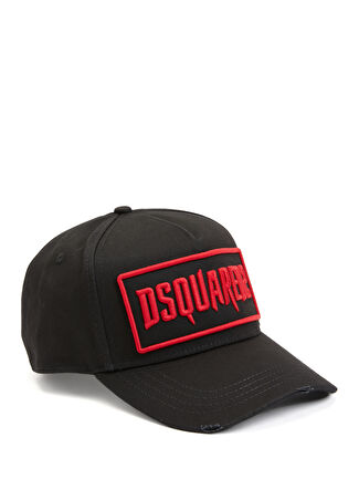 Dsquared2 Erkek Siyah Logo Detaylı Şapka -1