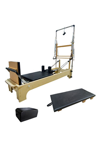 Port Pilates Tower Reformer Premium Ekipmanı Siyah -1