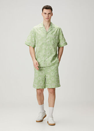Scotch&Soda Erkek Yeşil Beli Kordonlu Güneş Nakışlı Bermuda S