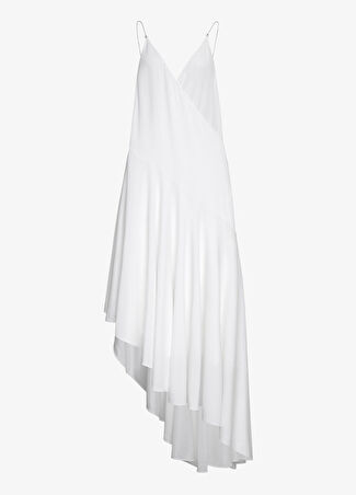 Alaïa Kadın Asym Beyaz Asimetrik Kesim Midi Elbise 36 It