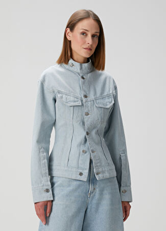 Victoria Beckham Kadın Denim Ceket Mavi 10 Us -1