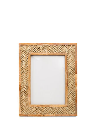 Ren Home Bambu Örgülü Fotoğraf Çerçeve Kahverengi -1