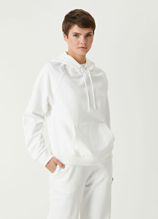 Academia Kadın Beyaz Kapüşonlu Sweatshirt Bej Xs
