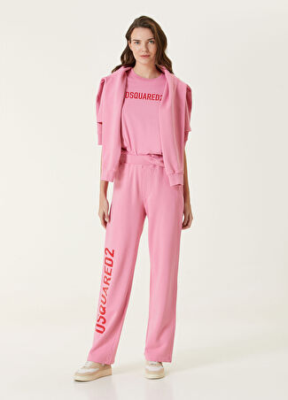 Dsquared2 Kadın Pembe Logo Baskılı Eşofman Altı M